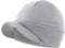 Magracy Unisex Herren Warm Visor Beanie Outdoor Doppelstrickmütze mit Schirm Wintermütze Gr. Einheitsgröße, hellgrau