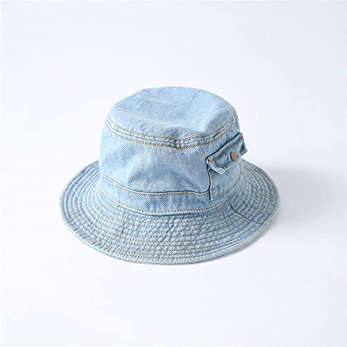 Chapeau Bob Femme Homme Mode Seau Chapeau Femmes Hommes Panama Extérieur Casquettes Vintage Denim Fisherman Ware Chapeau Cap-02_56-58Cm
