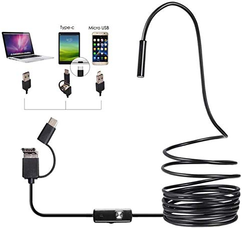 Endoscope, 3-in-1 Type-C USB inspection camera, 6 Adjustable Led Light,Inspection Camera Borescope,for Android mobile phone tablet PC desktop computer, Waterproof (2)