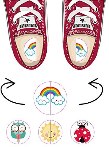 Schuhetiketten zur Unterscheidung rechts links, 20 Paar Aufkleber für Kinder, Schule, Mädchen. der IZQ