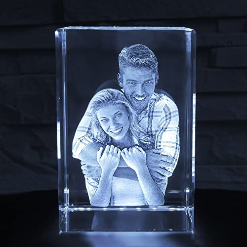 MyPrezzie 3D Glasfoto - Ihr Foto im Glas gelasert - Fotogeschenk aus Glas (transparent) mit Dein Foto (S Hochformat)