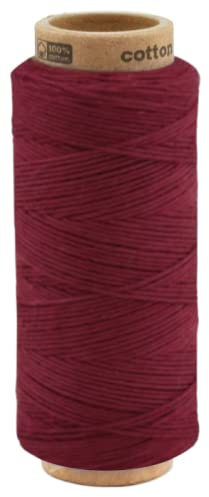 fuwi Baumwollkordel 1 mm - Baumwollschnur & Bäckergarn, 100 m einfarbig - für Makramee, Geschenkband und Dekoration, 100% Neue Baumwolle, matt und farbecht (0036 Weinrot)