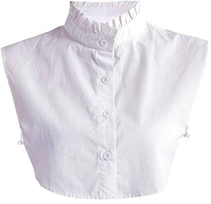 Frauen Kragen Abnehmbare Hälfte Shirt Bluse In Baumwolle