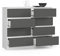 BDW Kommode, 8 Schubladen, viel Stauraum, Kleiderschrank, Flur, Badezimmerschrank, Kommode, Multifunktionsschrank. Abmessungen: 120 x 99 x 40 (Weiß - Grau)