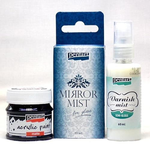 Zita's Creative Peinture miroir sur verre en kit - Peinture brillante, peinture artisanale, peinture acrylique…
