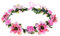YAZILIND Damen Mädchen Rose Blumenkrone Hochzeit Blumen Stirnband Verstellbarer Haarkranz mit Schleife (Rosa)