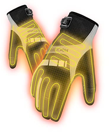 ROCKBROS Beheizte Handschuhe Winter Beheizbare Fahrradhandschuhe Touchscreen Warme Winddichte Heizhandschuhe für Radfahren Wandern Damen & Herren XL