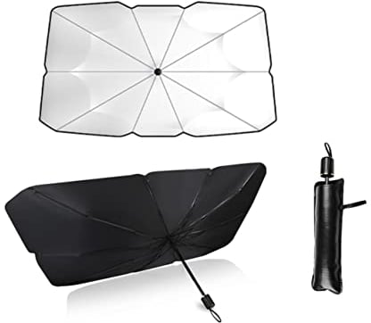 Parasol para coche, parabrisas interior, plegable, bloquea el 99,9 % de los rayos UV, para coche, todoterreno y camión, 125 x 65 cm