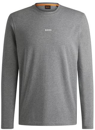 BOSS Mens TChark Contrast-Logo T-Shirt in Stretch Cotton