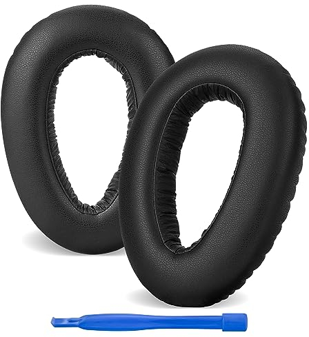 Linkidea Ersatz-Ohrpolster für Sennheiser PXC 550/PXC 550-II Wireless, MB660UC/MB660MC Kopfhörer, Headset-Ohrpolster (Proteinleder/Schwarz)