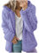 CSKJ Outlet Sale - Damen Mantel Kapuzenjacke Winterjacke Mode Warm Hoodie Pullover Jacken Reißverschluss Plüschjacke Fleecejacke Oberteile, Lila, S