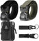 Corpower 2er Herren Taktischer Gürtel + 1Pcs Taktischem Molle-Beutel und Haken, Arbeitsgürtel 3.8cm Breite, Hochleistungsgürtel, Nylon Schnellverschluss-Metallschnalle, Schwarz + Armeegrün