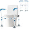 COSTWAY Foldable Toilet Safety Frame, Height & Width Adjustable Toilet Handrail Support Aids with Fixed Strap, Non-Slip Bathroom Toilet Frame Safety Rails Stand for Eldery Handicap Disabled (Blue)