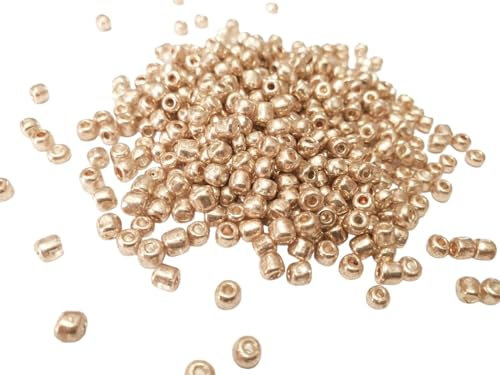 LOT DE 500 PERLES DE ROCAILLE OR ROSE GOLD Diamètre 4 mm 6/0 - Creation Diy