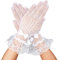 simarro Damen Spitzen Handschuhe,Kurze Netzhandschuhe Weiß Blumenspitzen Lace Gloves Sonnenschutz Handschuhe für Hochzeitsfeier Halloween Party Cosplay Teeparty Abschlussball Bekleidungs Zubehör