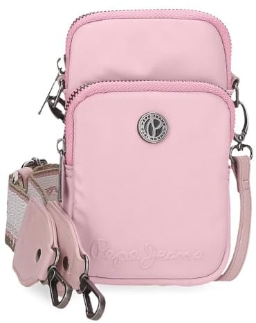 Pepe Jeans Corin Umhängetasche, Rosa, 11 x 17,5 x 4 cm, Polyester und PU von Joumma Bags, Rosa, Talla única, Umhängetaschen Handyhalterung