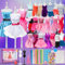 Anpro 650+ Stücke Modedesign Mädchen, Bastelset Kinder Kreativität-DIY-Kunst- und Bastelset, Lernspielzeug mit 2 Mannequins, Mädchen Geschenke, Mädchen 6 7 8 9 10 11 12+ Jahre