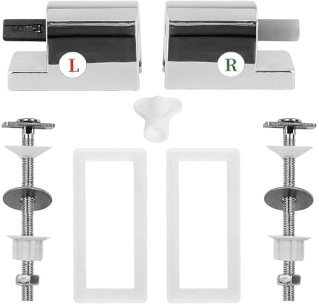 Riisoyu 2 Stück Universal Wc Sitz Befestigung, WC-Sitz Zubehör Absenkautomatik soft close WC Sitz Befestigungsset Softclose WC Sitz Metallscharniere für Feste Toilettensitzteile zu Installieren