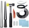 Qarmijaer 11Pcs Ring Sizer Measuring Tool, with Ring Mandrel Circle Jewelers Hammer and Polishing Tools for Jewelry Making Crafts