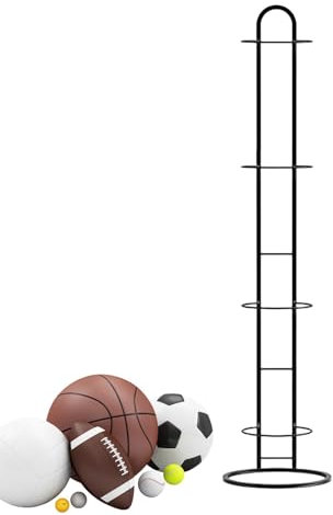 Porte Ballon Basket sur Pied | 2/3/4/5 Niveaux Support De Rangement pour Ballon | Étagère De Rangement Multifonctionnelle Multicouche en Boule De Fer pour Chambre À Coucher, Salon, Garage