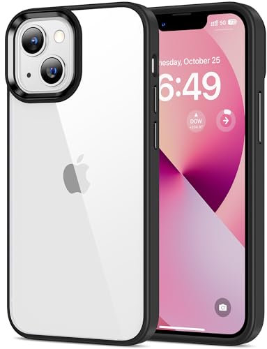 HOOMIL Crystal Clear Hülle für iPhone 13 Mini 5,4 Zoll, Nie Vergilbung Transparent - Schwarz