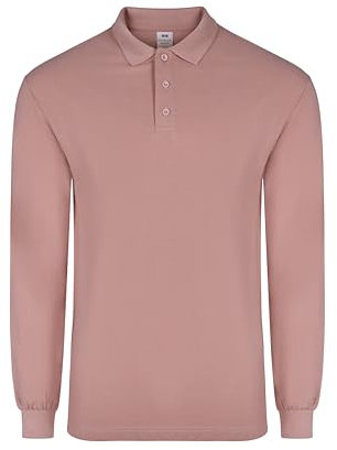 Mukua Polo Manga Larga Color Pale Rose Talla S Maniche Lunghe, Rosa Pallido, S Unisex-Adulto
