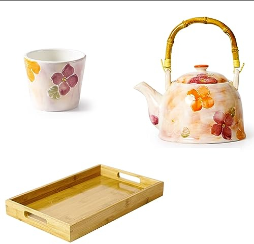 DDKYHU Juego de té japonés Juego de té Juego de té de cerámica Transparente pequeño de Estilo japonés, Juego de té de Taza de Tetera de la Tarde Interesante