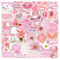 60 Pcs Pink Stickers, Cute Self Adhesive Waterproof Vinyl Stickers for Girls, Aesthetic Graffiti Stickers Scrapbook Motivational Stickers, Girl Bedroom Wardrobe Skateboard Phone Luggage DIY Decal