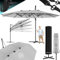 KESSER® Sombrilla, 4,6m x 2,7m Sombrilla - Cubierta y Protección Contra el Viento, Con Manivela y Soporte, Aluminio, Hidrófuga, Inclinable - Inclinable, Orientable 360°, Gris Claro - Sin LED