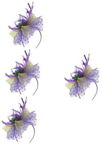 VALICLUD 4 Stück Feder-Tee-Party-Hut Hochzeits-Fascinator-Stirnband Braut Stirnband Jugendlich Hut Attraktiver stutzenhalter Hochzeitsdekoration Braut-Fascinator-