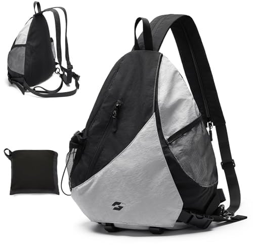 GOLF QUALITY Sling Bag Herren Rucksack Damen Klein Brusttasche Damen Herren 2 in 1 mit Abnehmbare Schultergurte, Crossbody Bag Chest Bag Umhängetasche Handtasche Schultertasche,Schwarz