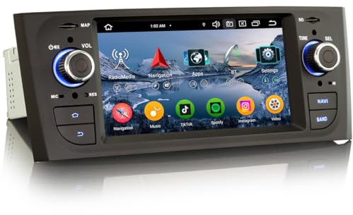 Android 14 8-Core 4GB+64GB Autoradio GPS Navigatore per Fiat Grande Punto Linea Supporta Bluetooth 5.0 Wireless CarPlay Android Auto WiFi 4G DSP RDS Canbus IPS Schermo Tattile