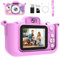 Macchina Fotografica Bambini, Schermo HD 1080P, Mini Ricaricabile Fotocamera Digitale con scheda TF da 32 GB, lettore di schede USB, Regali di compleanno e di Natale per Bambine dai 3 ai 12 Anni-Viola