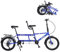 20 Zoll City Tandem Einstellbar 7 Geschwindigkeiten Tandem Fahrrad Faltrad Faltbares Beach Cruiser Fahrrad mit 3 Sitzen & Scheibenbremse,CE FCC CCC