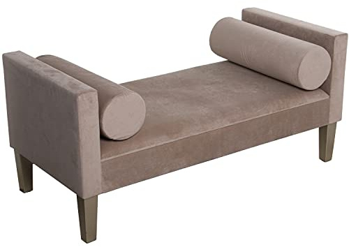 BANQUETA PIE DE CAMA MADERA/TELA CREMA POLIÉSTER 113X53X52CM, ALT.ASIENTO:33CM