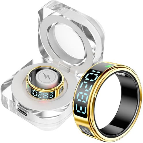Smart Ring Touch Fitness Ring Tracker Smartringe für Herren Damen Smartring Android iOS Schlaftracker Schrittzähler Herzfrequnz SpO2 Wasserdicht Scrolling Ring Fitnessring Aktivitätstracker