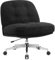 IWMH Bürostuhl ohne Armlehnen, Breiter und Dicker Drehstuhl mit Rollen,Höhenverstellbar Schreibtischstuhl mit Kordsamt, Ergonomischer Stuhl, Lesesessel zum Sitzen im Schneidersitz (Schwarz)