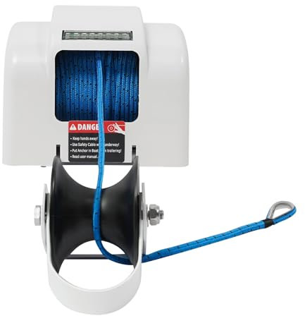 Anker Boot Elektrische Ankerwinde 12V Fernbedienung Elektrische Seilwinde für Boote 30M Belastbarkeit bis 20kg Bootsanker für Schnellbooten, Fischerbooten, Motorbooten