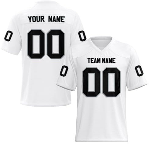 Yunshenla Personalisiert American Football Kostüm Oversize Rugby Trikot Herren Damen Kinder Jugend Custom Jersey Personalized Name Und Number Kindertrikots, Personalisierbar Oder Blanko(#24)