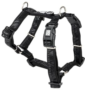 Max & Molly Hundegeschirr Matrix 2.0 Black/L in H-Form, für Hunde mit Gotcha! Smart ID, Geschirr Hund, Neopren Gepolstert & Reflektierende Nähte - Komfort für deinen treuen Begleiter
