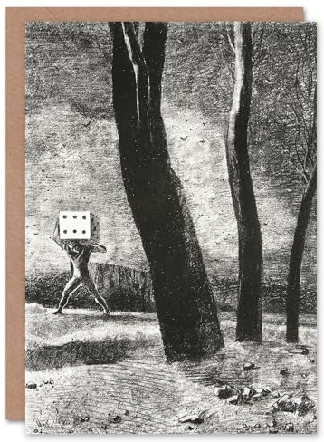 Artery8 Odilon Redon Art Card The Gambler Charcoal Painting