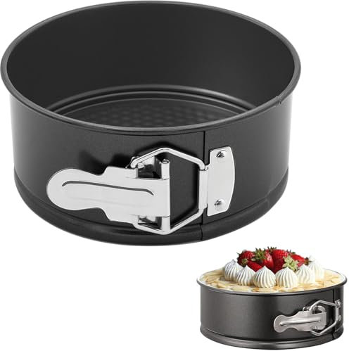 CTCEHL Molde Desmontable,16 cm Molde Tarta Desmontable,Molde Pan,Molde Tarta con revestimiento antiadherente inferior extraíble,Moldes Reposteria,Apto para pasteles,pizzas y panqueques (6 inch)