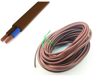 [Matassa 10mt] Cavo similgomma piatto 2 poli 2x0,50mm 250V H03VVH2-F2X0.50 Color (Marrone)