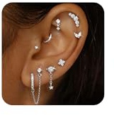 YADOCA Helix Piercings Chirurgenstahl Ohr Piercing Gold Silber Ohrringe Damen Medizinische Ohrstecker Klein Creolen Ohrringe Set Conch Helix Tragus Piercing Ohr Schmuck