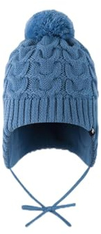Reima Beanie Paljakka (5300035C-4500) Kinder-Wintermütze aus Merinowolle mit Bommel, rosa, warm, atmungsaktiv, elastisch