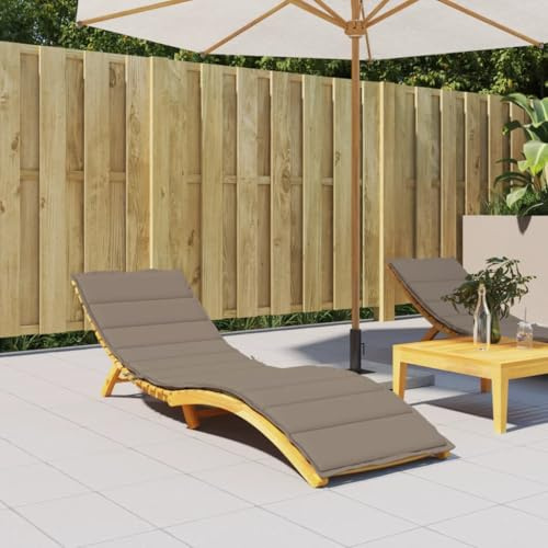 Mokuyary Sonnenliegen-Auflage Taupe 200x50x3 cm Oxford-Gewebe Liegenauflage, Auflage Gartenliege für Deckchair, Bequeme Polsterauflage für Sonnenliege, Liegestuhl