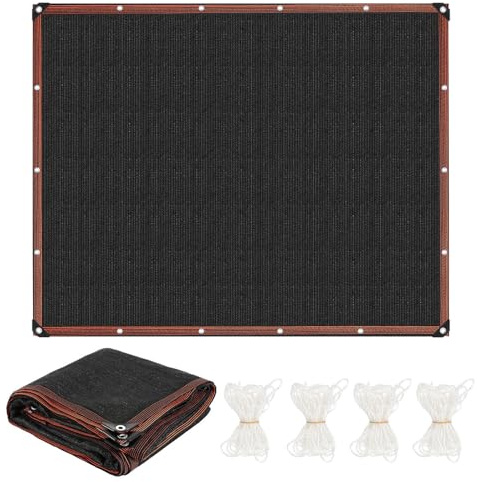 ISOISL Sonnensegel 4x5 m Schwarz Rechteckig, Premium HDPE UV Schutz Sonnenschutz Atmungsaktiv Wetterbeständig inkl 3m Befestigungsseile,für Garten Balkon Pergola Pool und Gewächshaus