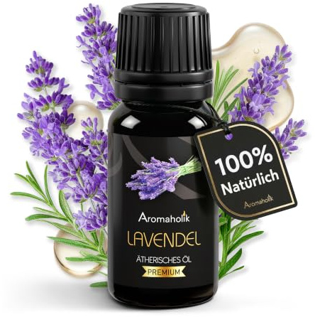 Lavendelöl BIO 100% natürlich 10 ml - Ätherisches Öl für Diffuser, Duftstein & Raumduft, Duftöl für Aromatherapie, Massage, Wellness, Yoga und Spa Aromaholik