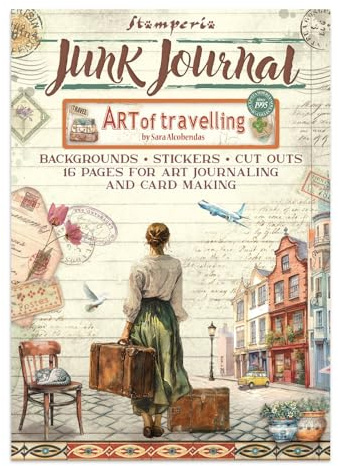 Stamperia - Junk Journal Stickers, Cut-Outs, and Backgrounds for Scrapbooks, Albums, Card Making, Bullet Journalling and More, Perfect for Hobbies, Crafts, and Gifting (Art of Travelling)