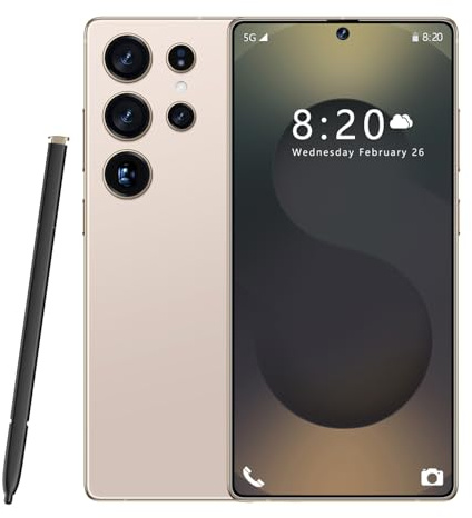 Smartphone S25 Ultra Pro 5G – 16 GB di RAM 1 TB di ROM | 7,3 HD AMOLED 144Hz | 108 MP principale 72 MP ultra-grandangolare | Snapdragon 8 Gen 3 | 8000 mAh | Android 14 | Sbloccato,Desert Gold-1TB